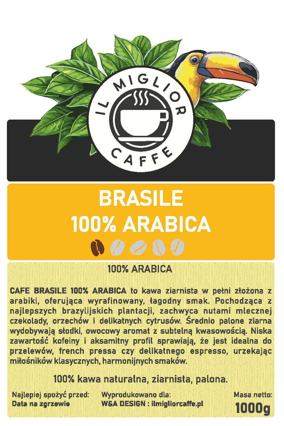 CAFE BRASILE 100% Arabica 1kg